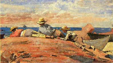 Winslow Homer Three Boys on the Shore china oil painting image